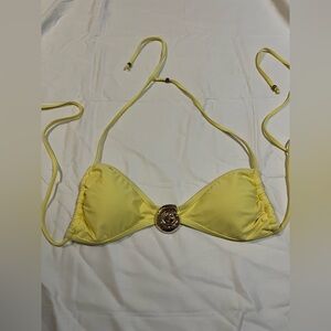 Yellow Bikini Top with Gold Accent